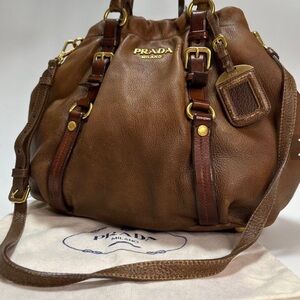 Prada Cervo Antik Leather Top Handle Bag